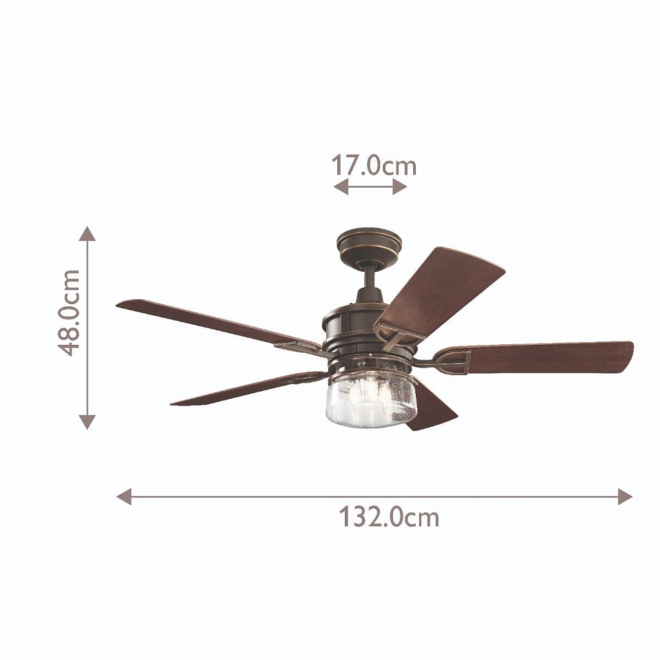 KLF-LYNDON-52-OZ LYNDON Olde Bronze/clear// потолочный E27 LED 3х8  х   