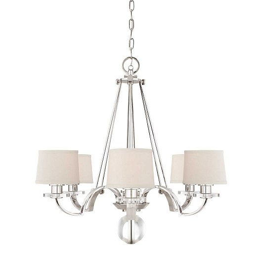 QZ-SUTTON-PLACE6 SUTTON PLACE Imperial Silver/Milano Linen// подвесной E27 6х60  х  QZ-SUTTON-PLACE6