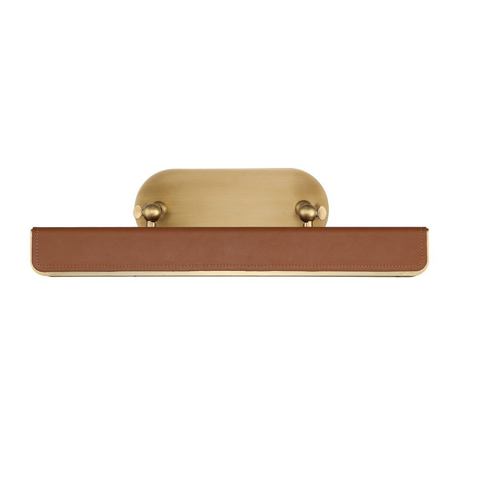QN-VALISE-PL-M-VBS-CL  VALISE Vintage Brass/Cognac Leather ///Frosted подсветка для картин LED 1х18.   