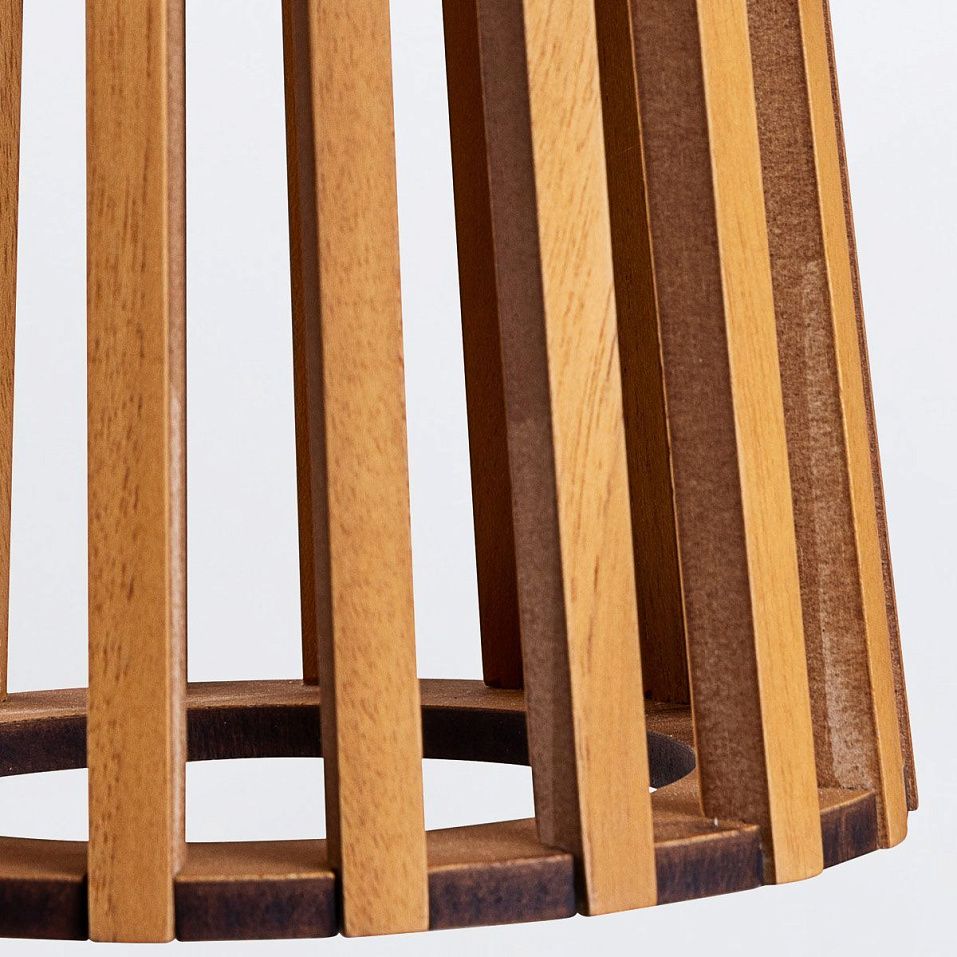 QN-SLATTED-TL-TEAK SLATTED Teak Veneer/Ivory // настольный E27 1х60  х   
