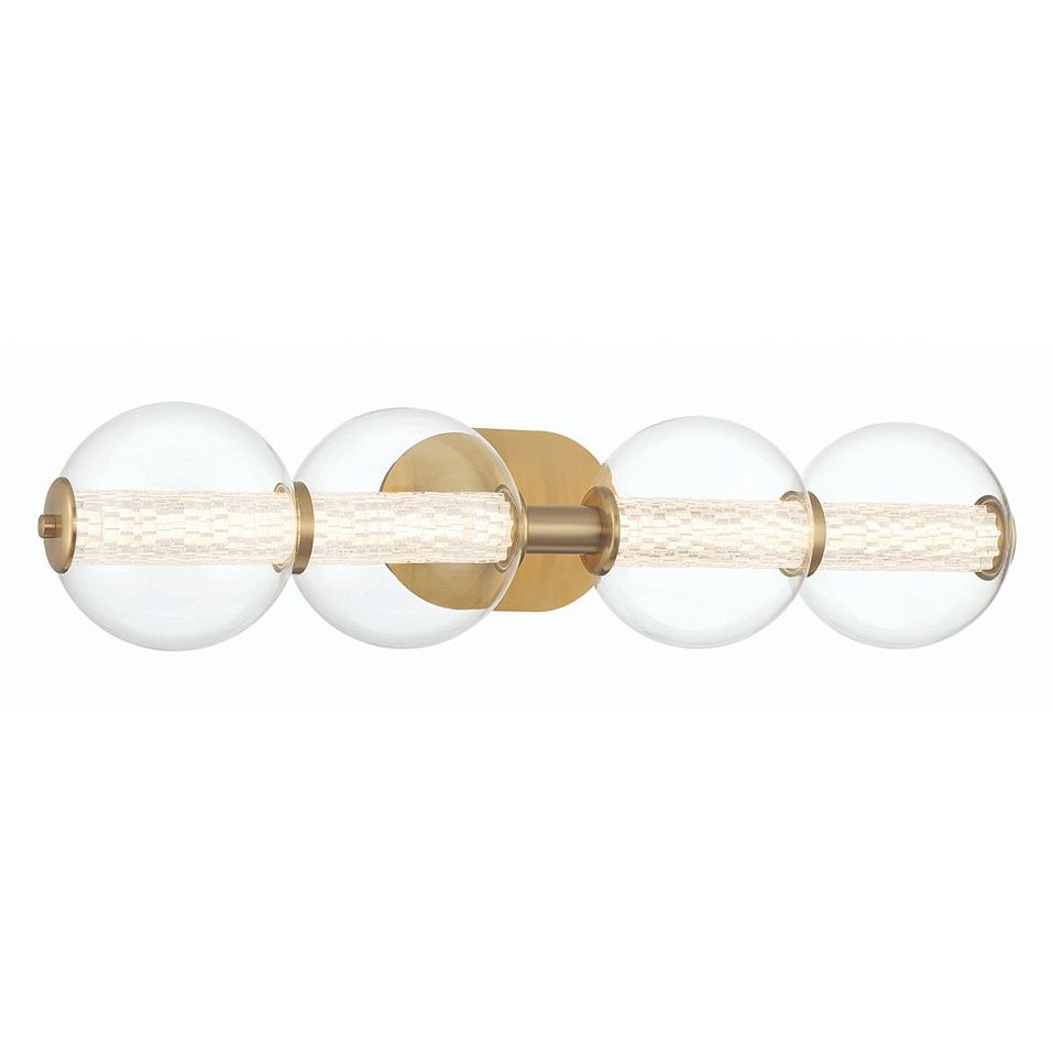 QN-ATOMO-4W-BG ATOMO Brushed Gold/Clear// настенный LED 1х13  х   