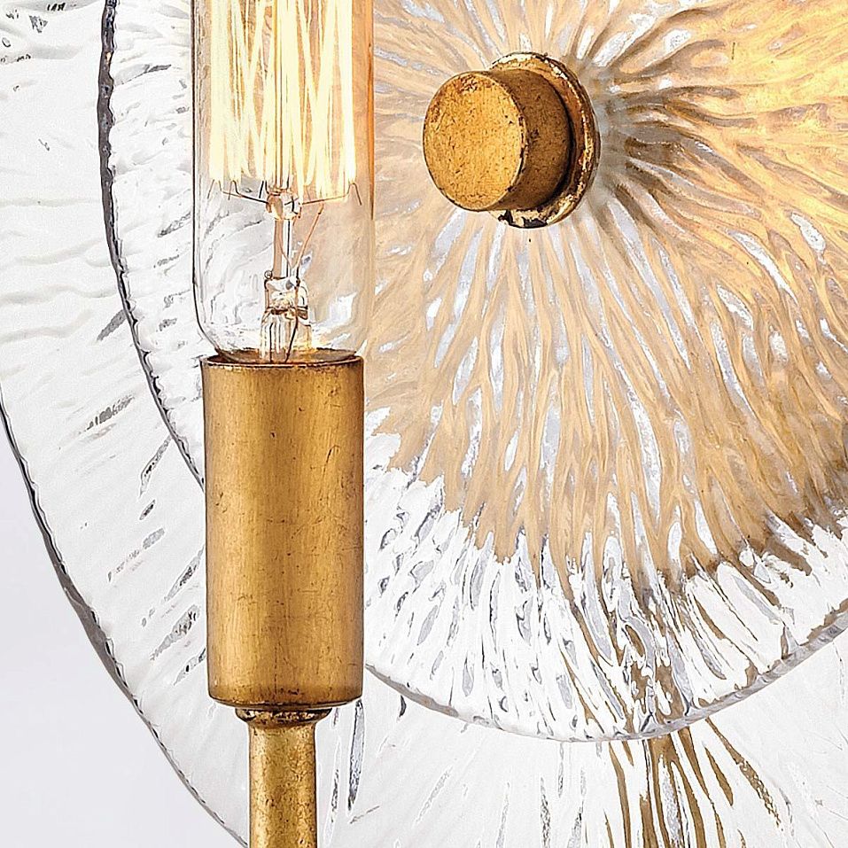 QN-RENE-WB1-DSB RENE Distressed Brass/Clear Pressed // настенный E14 1х40  х   