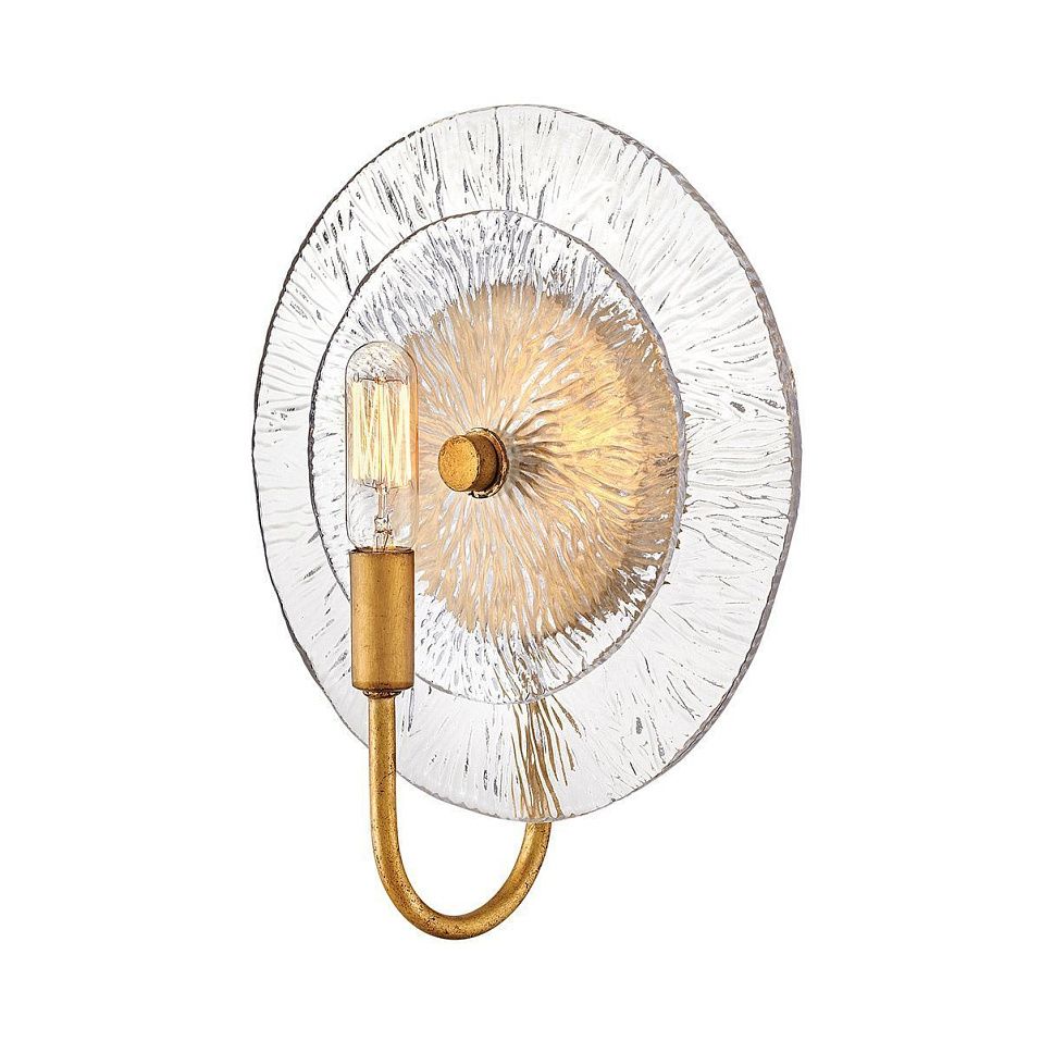 QN-RENE-WB1-DSB RENE Distressed Brass/Clear Pressed // настенный E14 1х40  х   