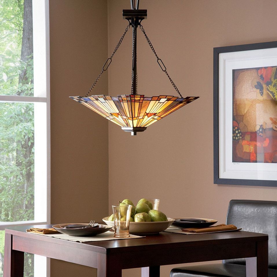 QZ-INGLENOOK-P-B INGLENOOK Valiant Bronze/blue, warm honey amber and cream// подвесной E27 3х60  х   