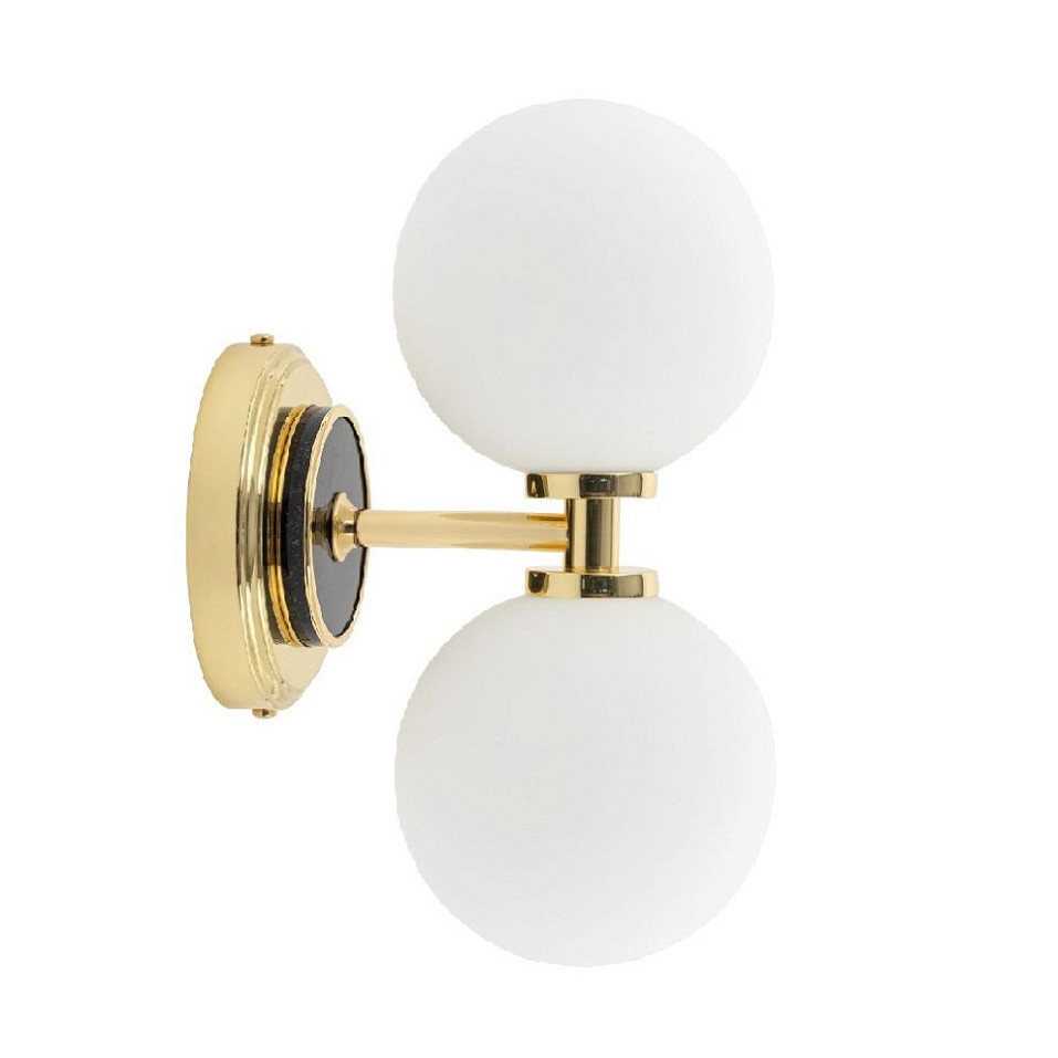 ERB-K-2(Z/1)BB ERBA gold/black granite/matt white// настенный G9 LED 2х5  х   