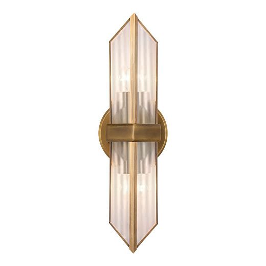 QN-CAIRO-2WB-VBS-CR CAIRO Vintage Brass/Clear Ribbed // настенный E27 2х60  х  QN-CAIRO-2WB-VBS-CR