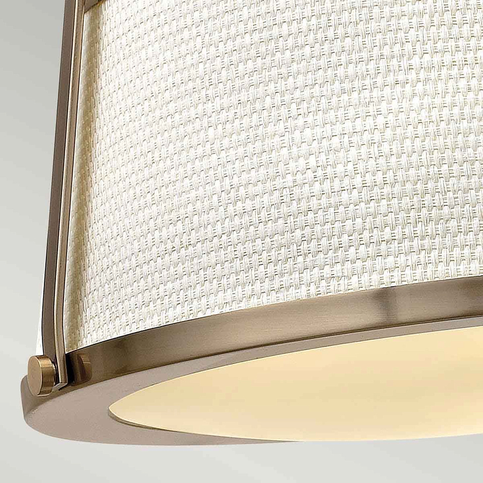 HK-CHARLOTTE-SF-BC CHARLOTTE  Brushed Caramel/Linen Shade//белый потолочный E27 3х60  х   