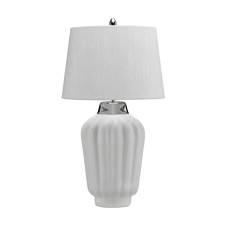QN-BEXLEY-TL-WPN BEXLEY White & Polished Nickel/Light Ivory with silver laminate inner// настольный    