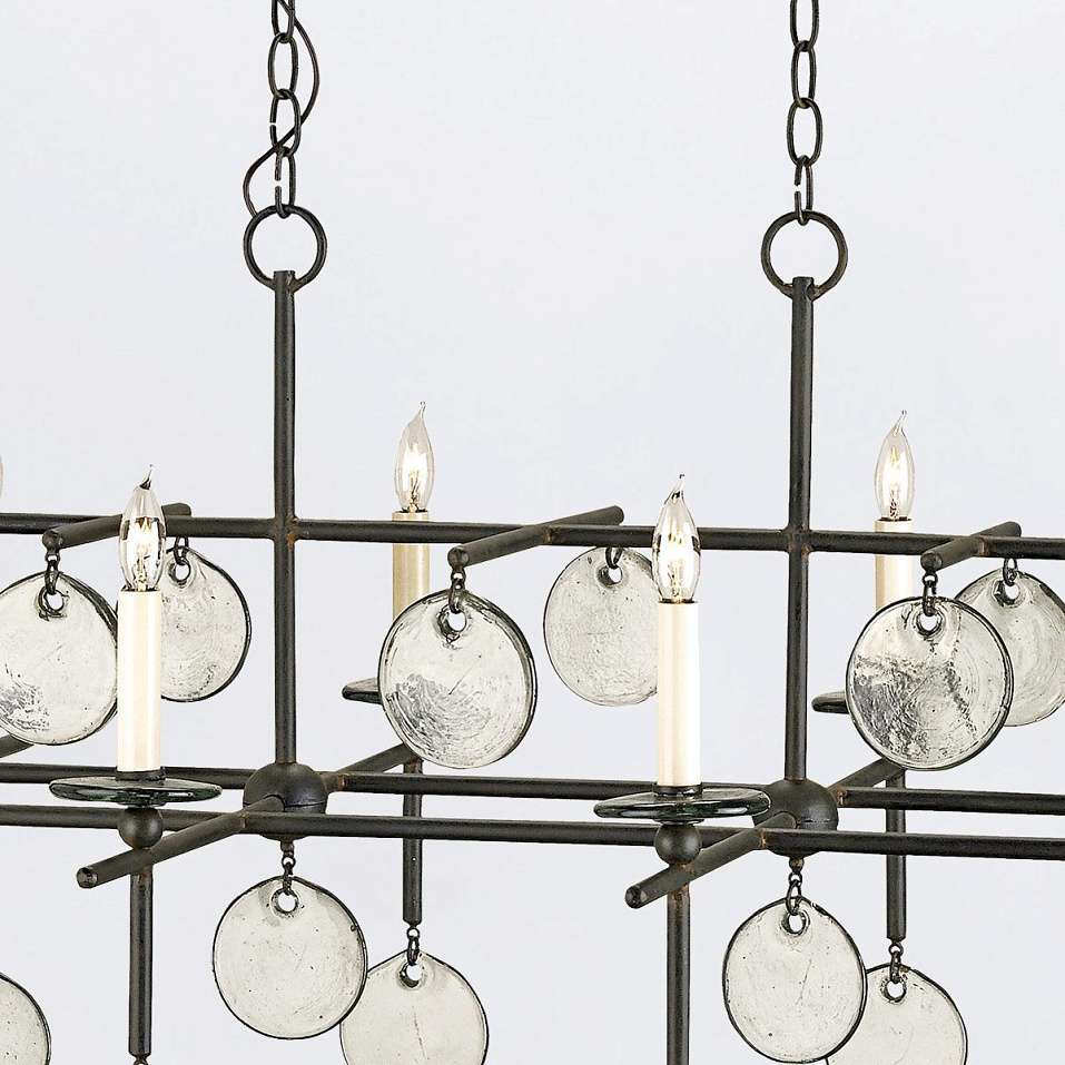 QNC-SETHOS-8LP-ABK SETHOS Old Iron/Recycled Glass/// подвесной E14 8х60  х   