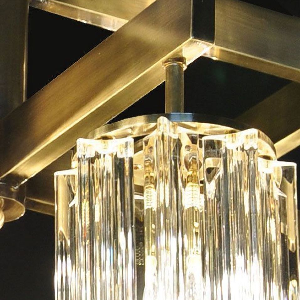 Fergus Light chandelier – 025 FERGUS Antiqued brass/Cleer Glass// потолочный E14 10х  х   