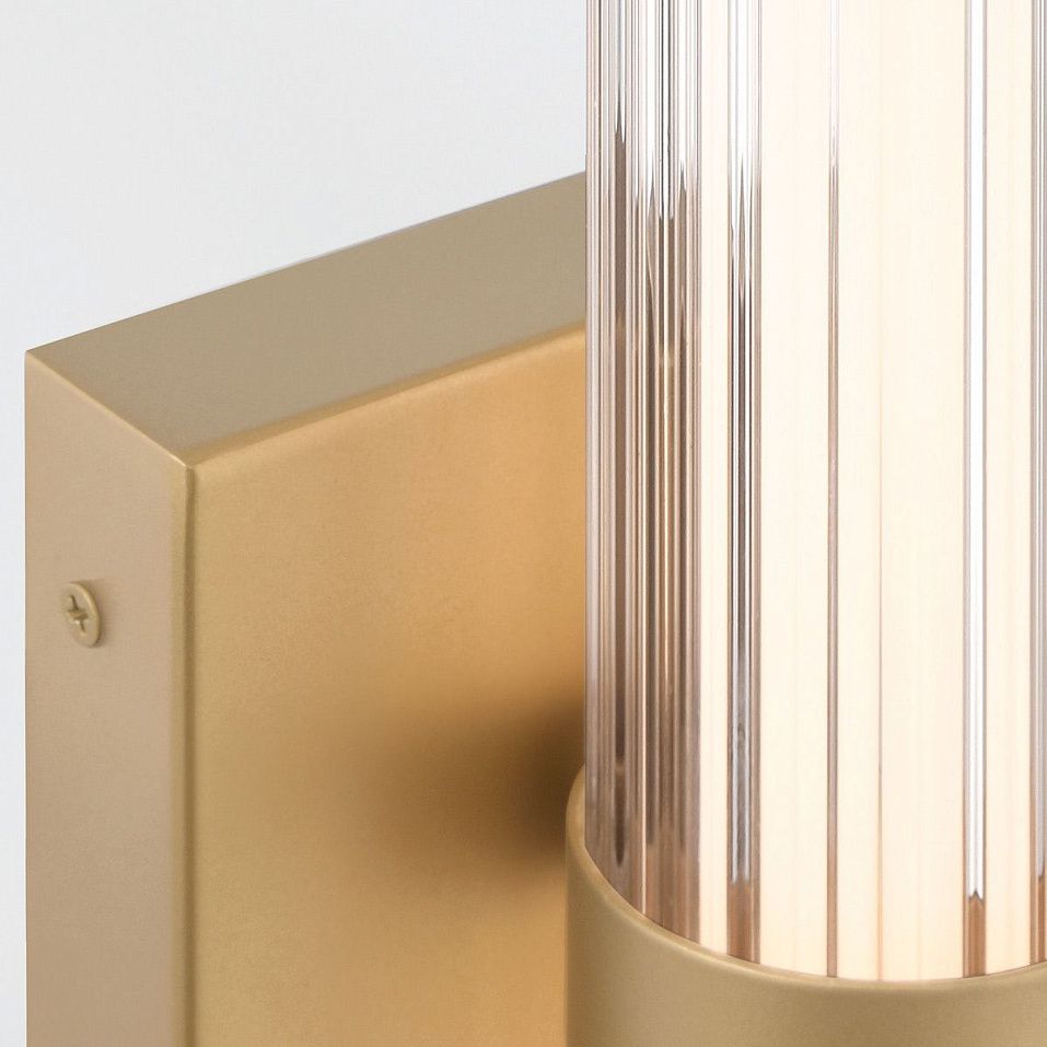 QN-FAYTON-S-BG FAYTON Brushed Gold/Clear// настенный LED 1х14  х   