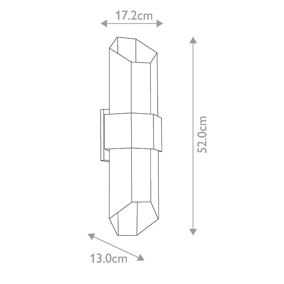 QZ-CHASM-L-BKW CHASM Matte Black/painted wood/// настенный LED 2х9,5  х   