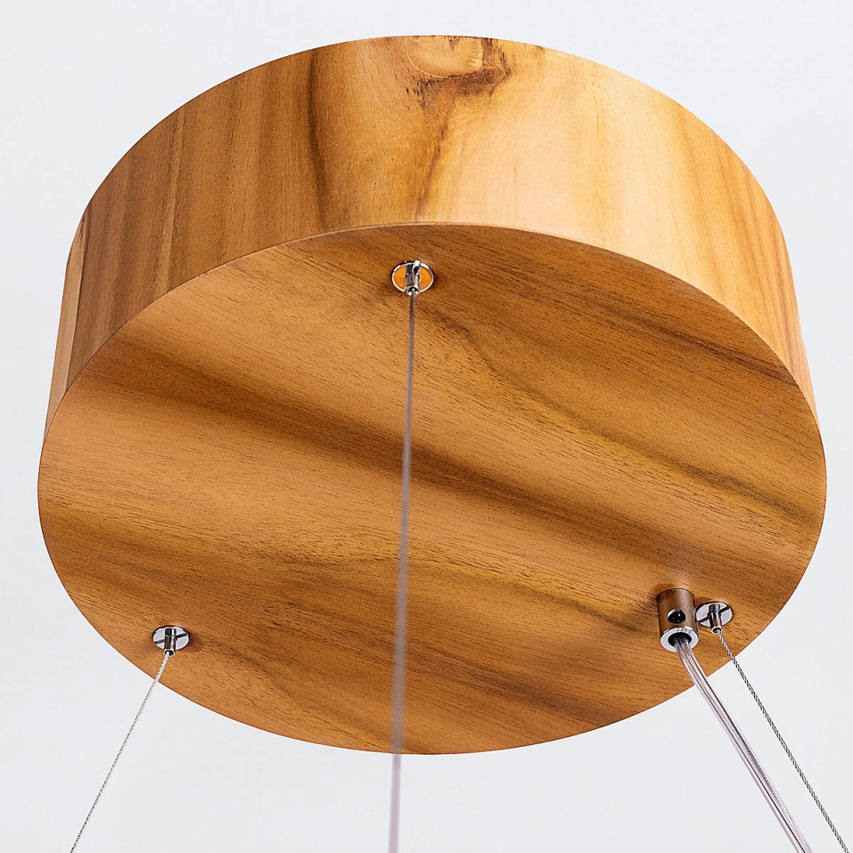 QN-HORIZON-RING-LED-80-TEAK HORIZON Teak Veneer / Nickel/Teak Veneer//матовый подвесной LED 1х58  х   