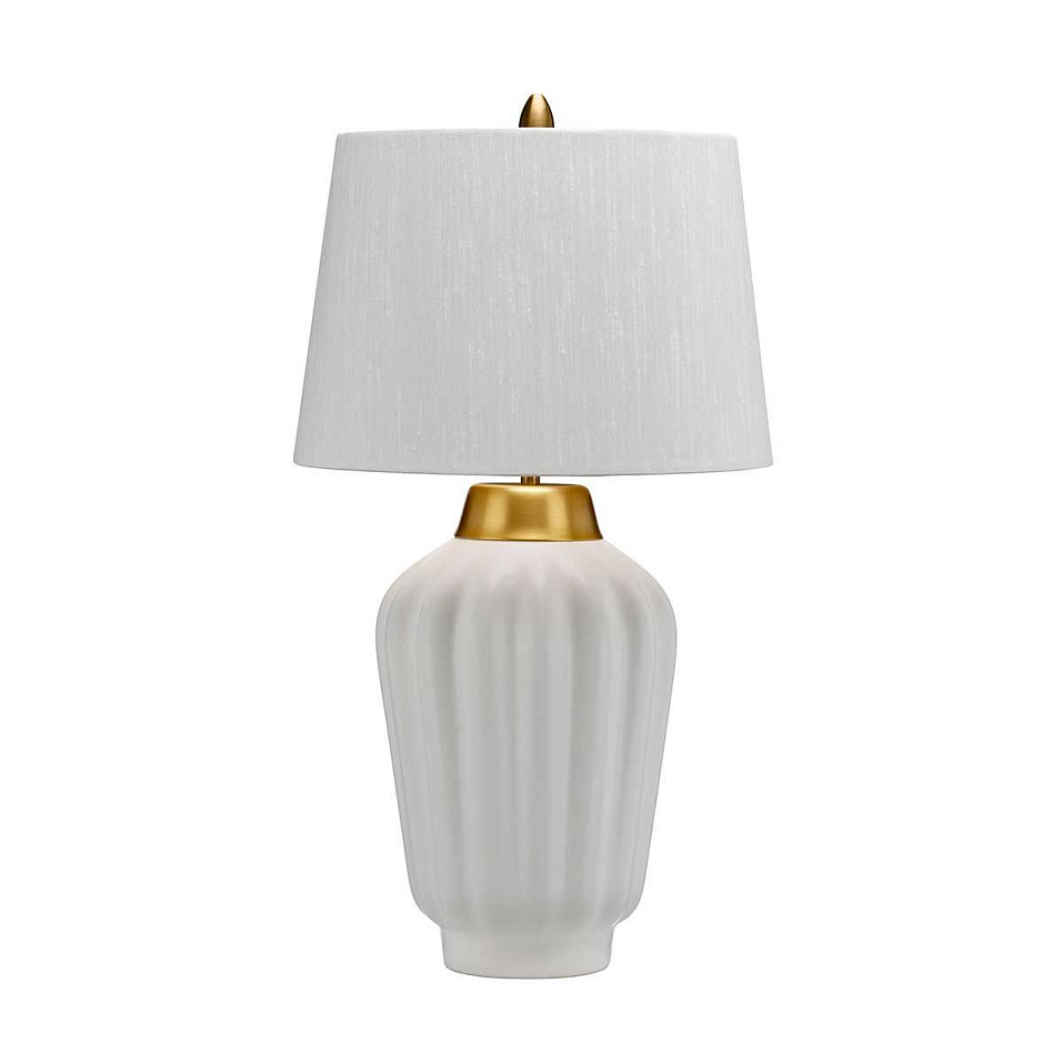 QN-BEXLEY-TL-WBB BEXLEY White & Brushed Brass /Light Ivory with gold laminate inner// настольный E27   