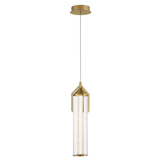 QN-ESPADA-1P-BG ESTRADA Brushed Gold/Clear//прозрачный подвесной LED 1х18  х  QN-ESPADA-1P-BG