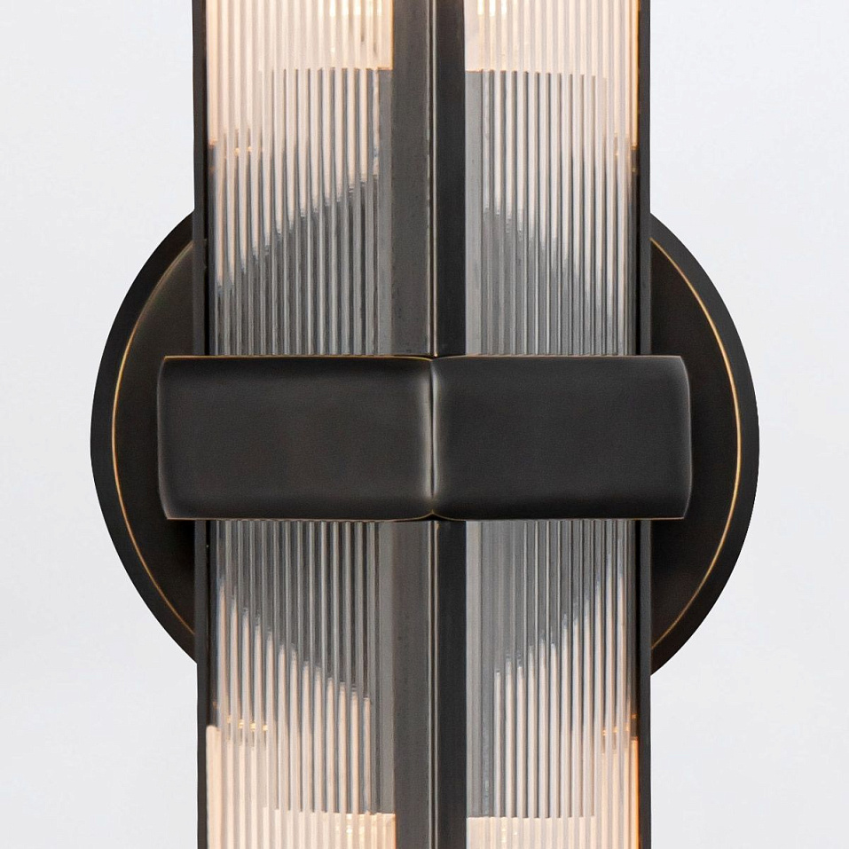 QN-CAIRO-2WB-UBZ-CR CAIRO Urban Bronze /Clear Ribbed// настенный E27 2х40  х   
