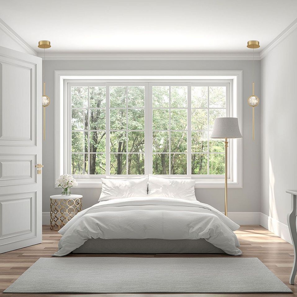 QN-BARLETTA-1P-BG BARLETTA Brushed Gold /Clear Seeded Glass// подвесной LED 1х6  х   