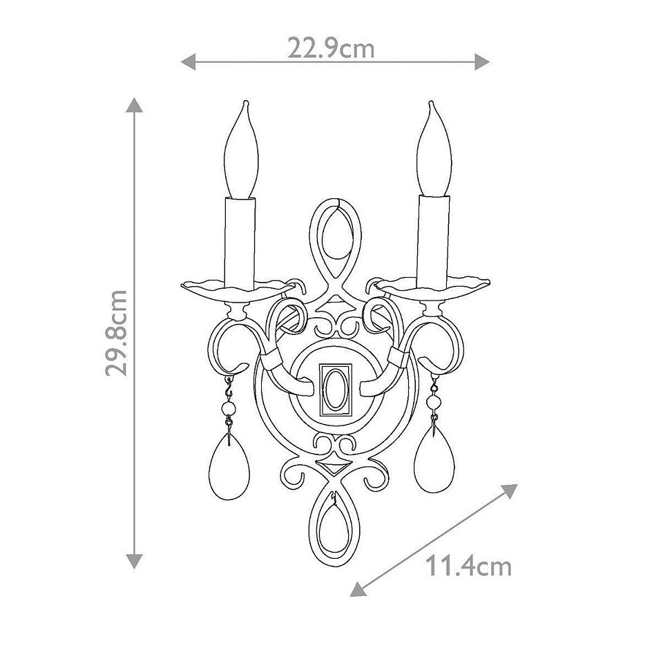 FE-CHATEAU2 CHATEAU Mocha Bronze/ K9 Cut Glass /// настенный E14 2х60  х   