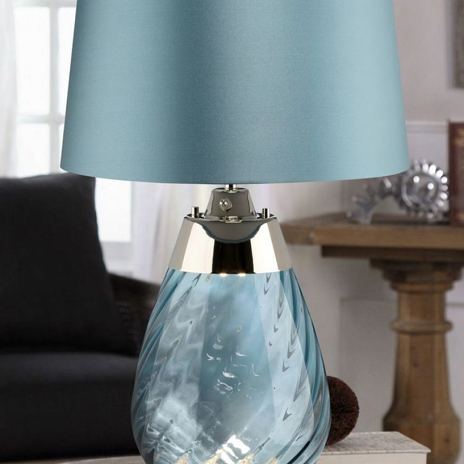 LENA-TL-L-BLUE LENA голубой/никель/синий// настольный E27 1х60 GU10LED 1х7   
