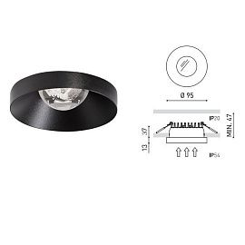 A3142011NT PUCK RECESSED L black///transparent встраиваемый LED 1х12  х  A3142011NT