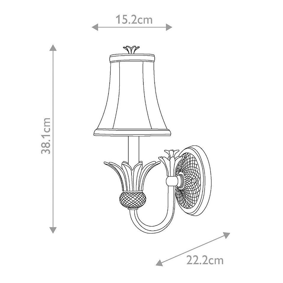 HK-PLANT1-PZ PLANTATION Pearl Bronze/Linen // настенный E14 1х40  х   