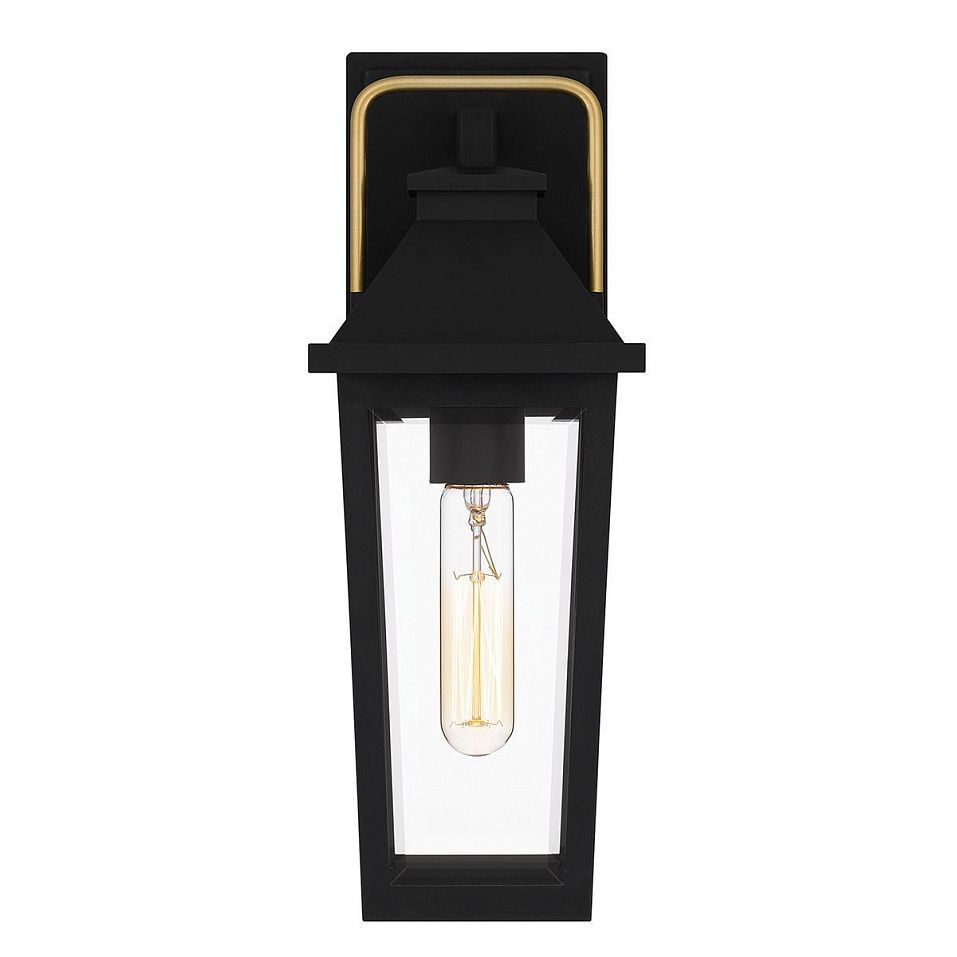 QZ-BUCKLEY-S-MBK BUCKLEY Matt Black & Brass Accent/Clear// настенный E27 1х40  х   