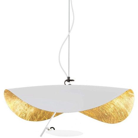 LS16 LEDERAM MANTA S1 white/gold/satin-rod white disk// подвесной LED 1х17  х