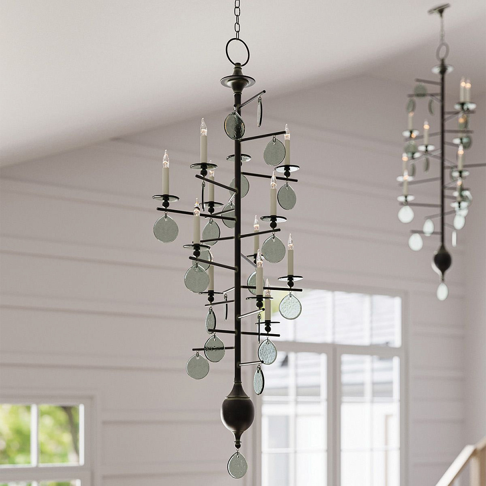 QNC-SETHOS-12P-ABK SETHOS Old Iron/ Recycled Glass/// подвесной E14 12х60  х   