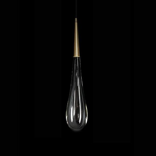 DROP MINI  DROP латунь/черный шнур/высокий цилиндр/прозрачный// подвесной G9 LED 1х5  х  DROP MINI 