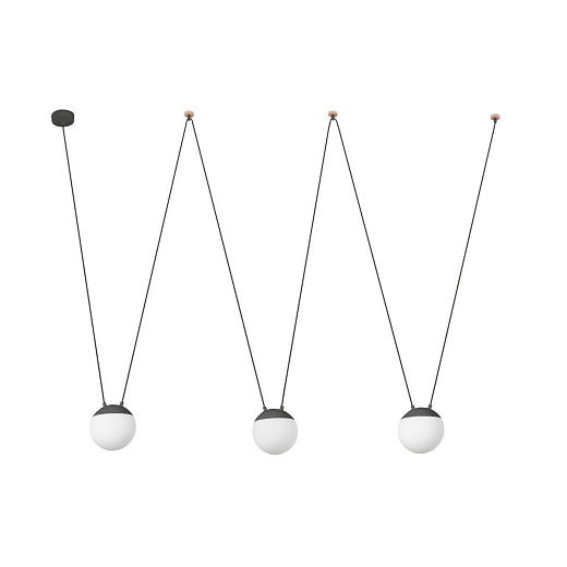 28210-3L MINE Dark Grey/White opal// подвесной E27 LED 3х15  х  28210-3L