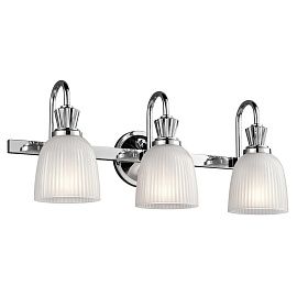 KL-CORA3-BATH CORA Polished Chrome/Ribbed Glass// настенный G9 LED 3х3  х  KL-CORA3-BATH