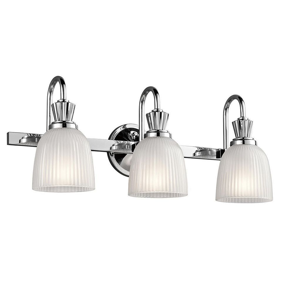 KL-CORA3-BATH CORA Polished Chrome/Ribbed Glass// настенный G9 LED 3х3  х   