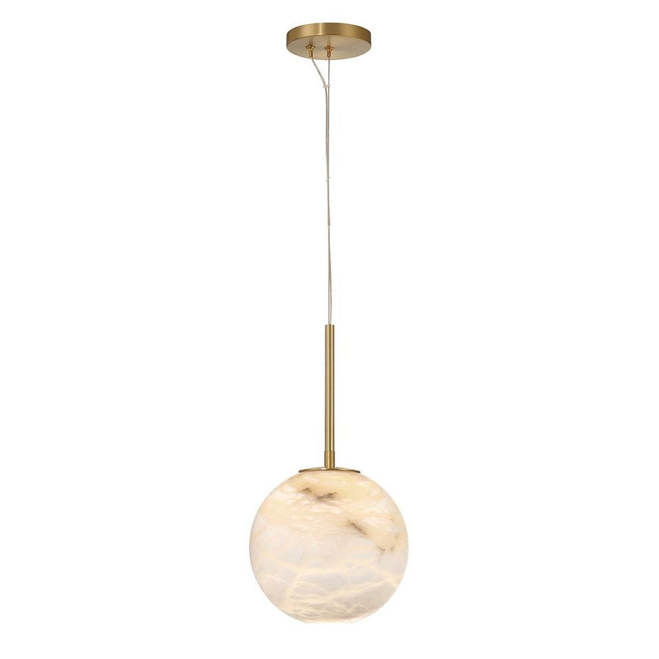 QN-KEPLER-1P-S-BG KEPLER Brushed Gold/White// подвесной LED 1х10  х   