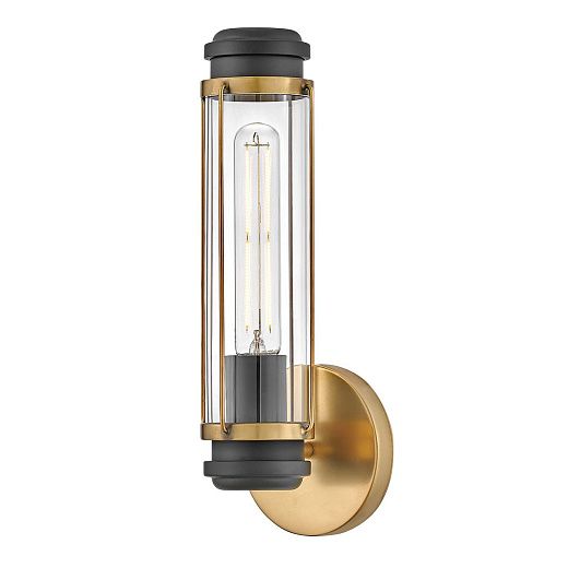 HK-MASTHEAD1-HBBK MASTHEAD Heritage Brass & Black /Clear// настенный E27 1х40  х  HK-MASTHEAD1-HBBK