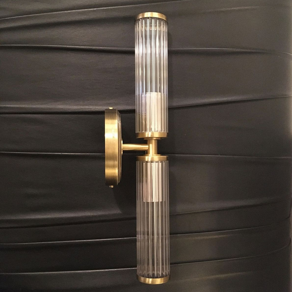 SAL-K-2(P) SALETTO patina brass/clear// настенный E14 2х40  х   