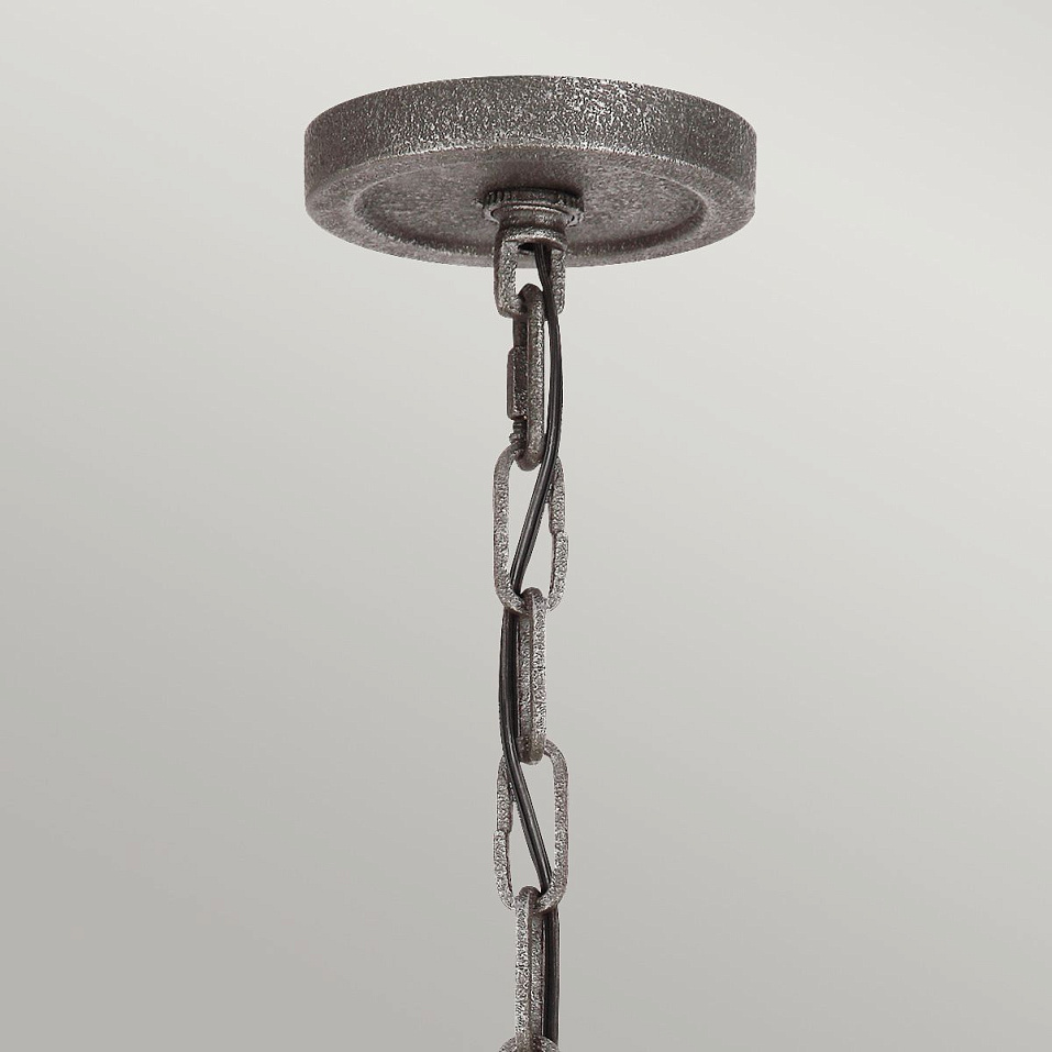 QN-ANGELO9 ANGELO Distressed Weathered Oak & Slate Grey Metal /Wavy Texture Glass // подвесной E27 9   