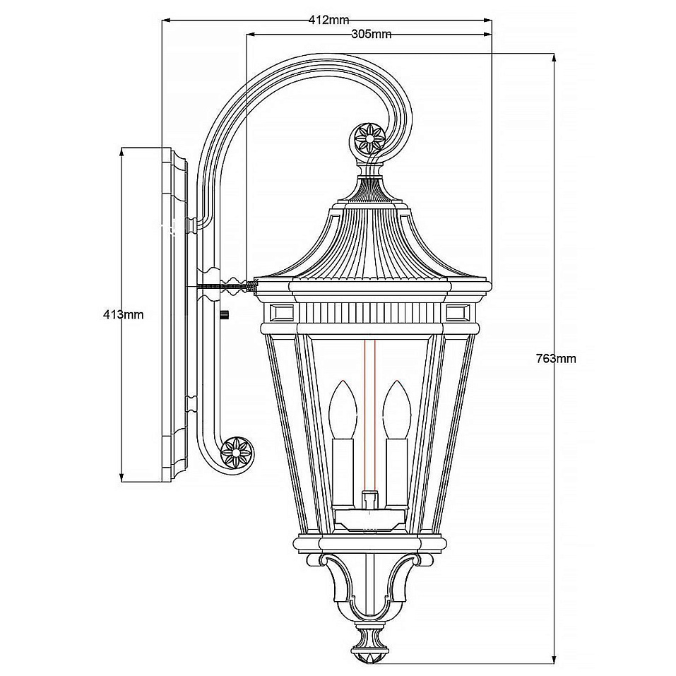 FE-COTSLN2-L-BK Cotswold Lane Black /Clear// настенный E14 3х60  х   