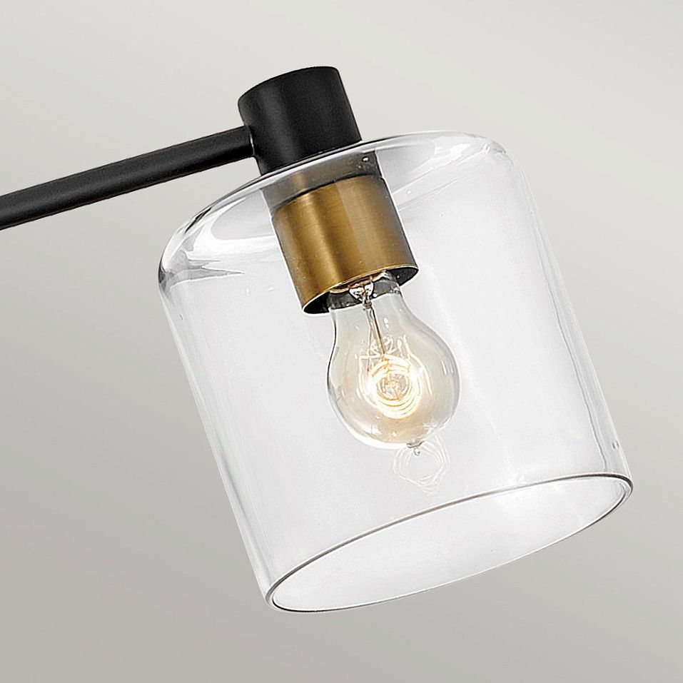 QN-AXEL7-BK  ALEX Black with Heritage Brass/Clear// потолочный E27 7х60  х   