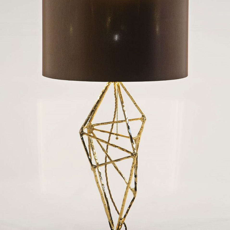 Concept Diamond: Table Lamp S – 003 DIAMOND Gold plated 24kt/old bronze/brown// настольный E27 1х100   