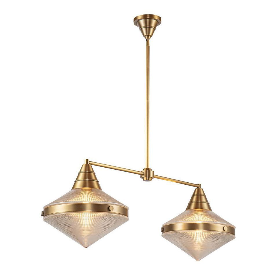 QN-WILLARD-LP2-VBS-PG  WILLARD Vintage Brass /Clear Prismatic// подвесной E27 2х60  х   