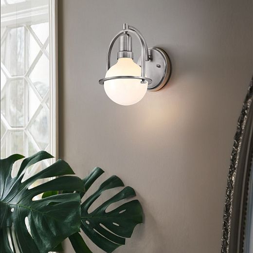 QN-SOMERSET1-BN SOMERSET Brushed Nickel/Opal// настенный E27 1х60  х  QN-SOMERSET1-BN