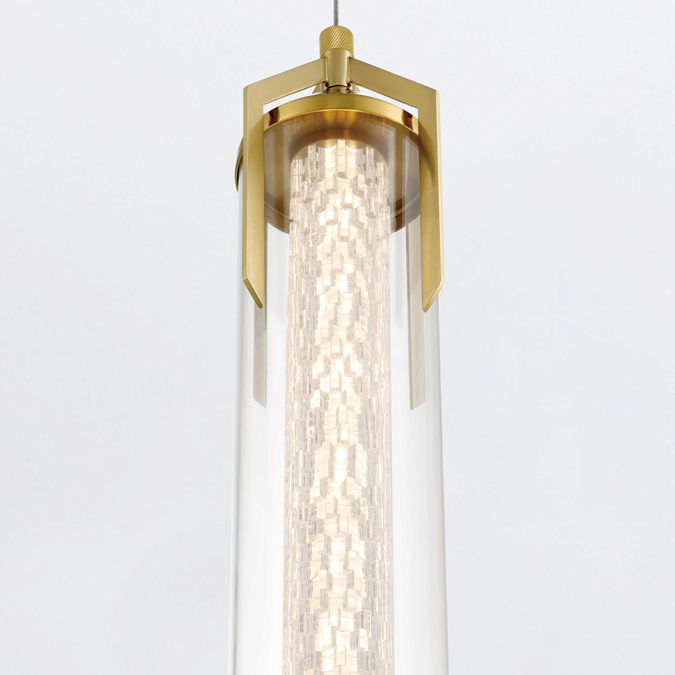 QN-ESPADA-1P-BG ESTRADA Brushed Gold/Clear//прозрачный подвесной LED 1х18  х   