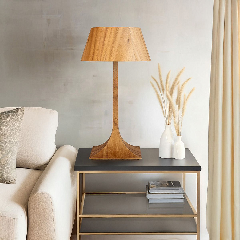 QN-NOSTALGIA-TL-M-TEAK  NOSTALGIA Teak Veneer/Teak Veneer// настольный E27 1х40  х   