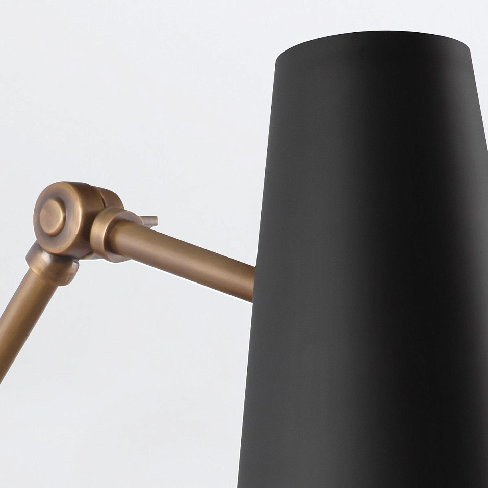 QN-BRICKELL-1WB-MBHL BRICKELL Matte Black/Brass/Matte Black// настенный E27 1х60  х   