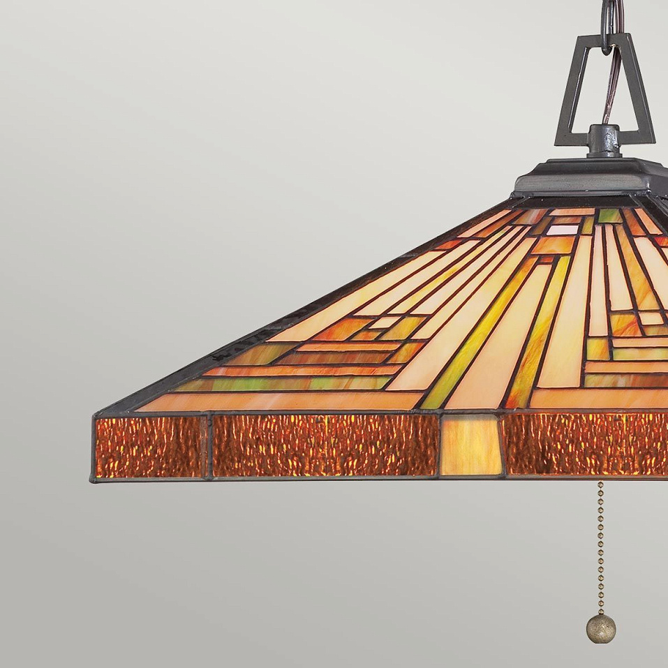 QZ-STEPHEN-3P STEPHEN Vintage Bronze/amber, bisque and earthy green// подвесной E27 3х60  х   