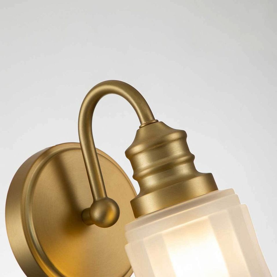 QZ-SWELL1-BB-BATH SWELL Brushed Brass/Frosted Glass// настенный G9 LED 1х3  х   