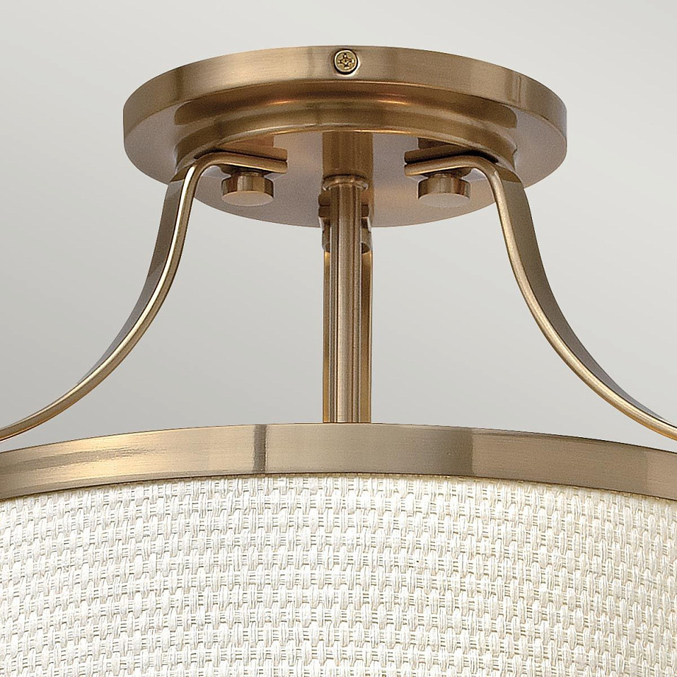 HK-CHARLOTTE-SF-BC CHARLOTTE  Brushed Caramel/Linen Shade//белый потолочный E27 3х60  х   