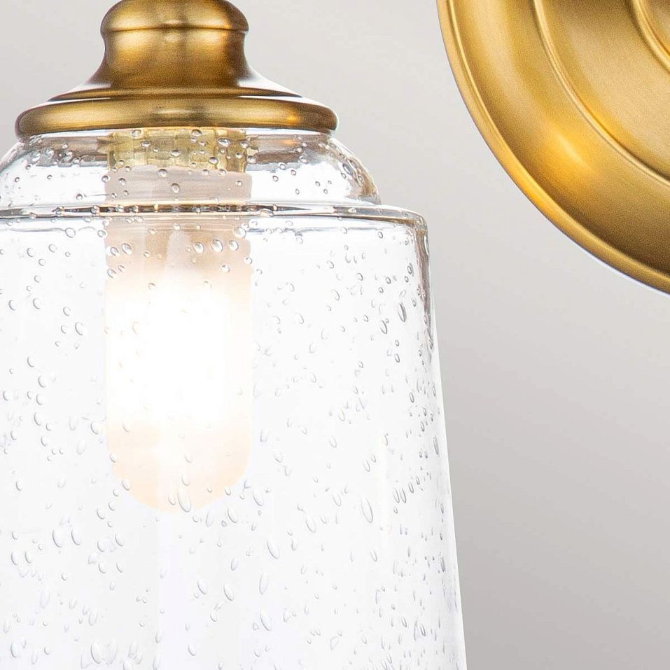 FE-HUGOLAKE2BATH-BB HUGOLAKE Burnished Brass /Clear Seeded Glass// настенный G9 LED 2х3.5  х   