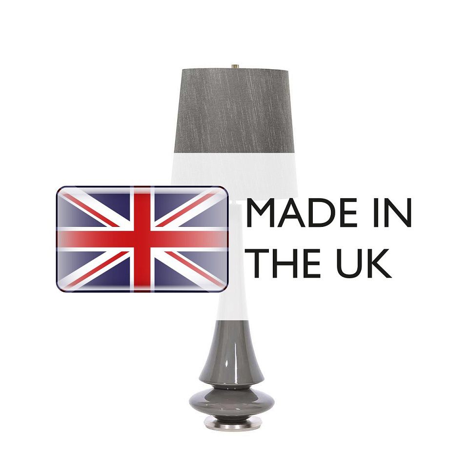 SPIN-TL-GREY SPIN Mid Grey Glaze/Polished Nickel/Grey// настольный E27 1х60  х   