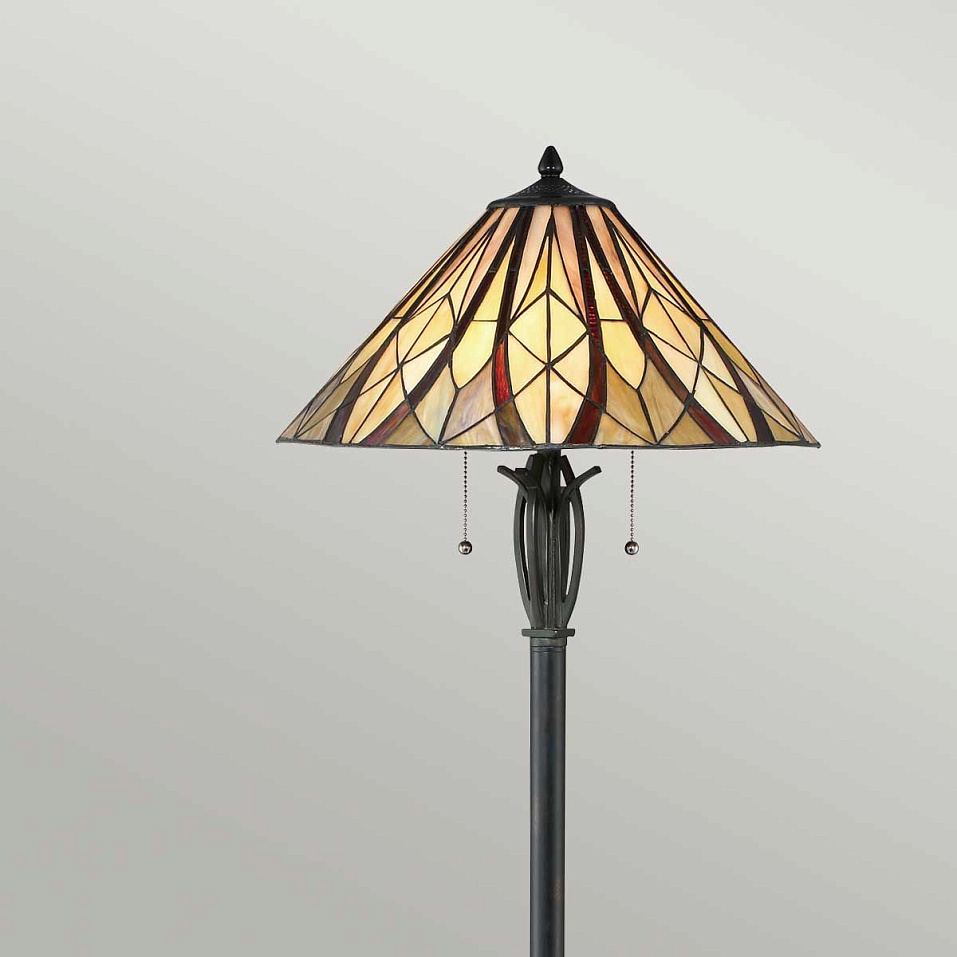 QZ-VICTORY-FL VICTORY Valiant Bronze/Red, Amber & Biscuit// напольный E27 2х60  х   